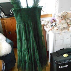 BALTIC BORN GREEN MIDI-SMOCKED-SIZE MEDIUM